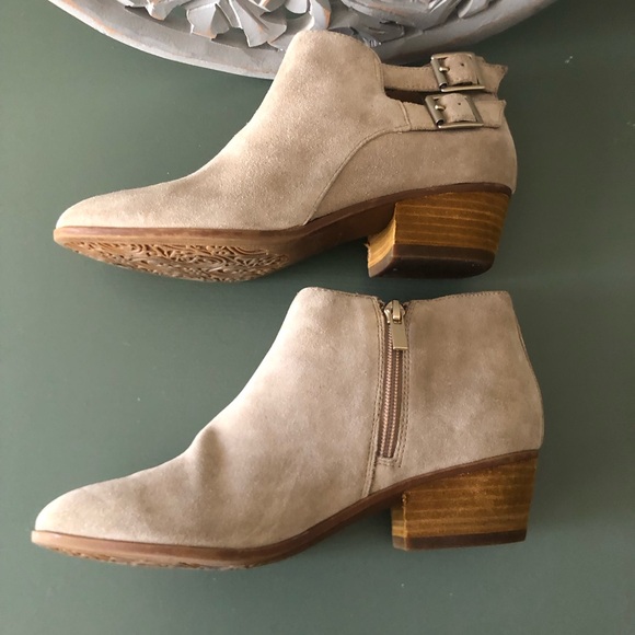 Clarks suede western ankle booties taupe 7.0 - Picture 4 of 8
